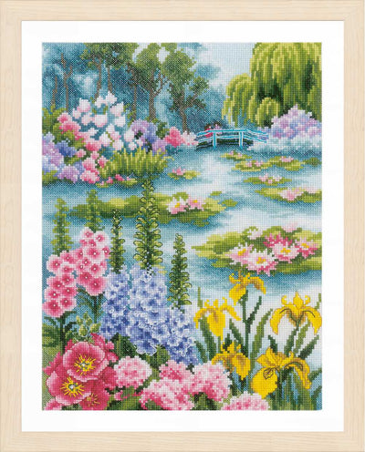 By the Water Lily Pond Cross Stitch Kit ~ Lanarte