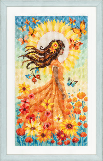 Girl with the Sun Cross Stitch Kit Vervaco