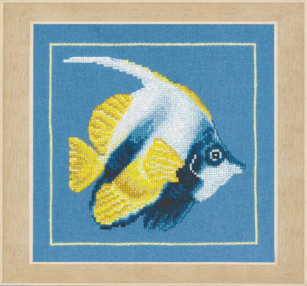 Yellow Angle Fish (Evenweave) Cross Stitch Kit ~ Lanarte
