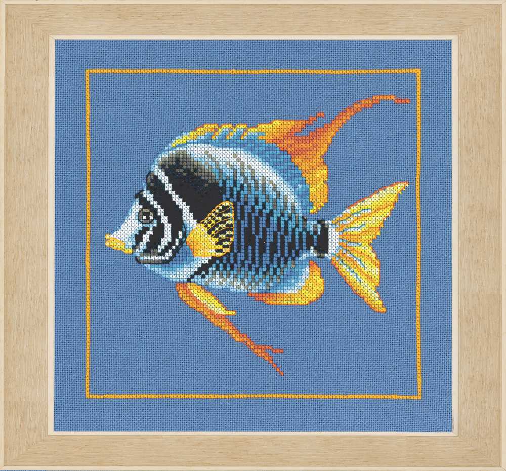 Fire Zebra Fish (Evenweave) Cross Stitch Kit ~ Lanarte