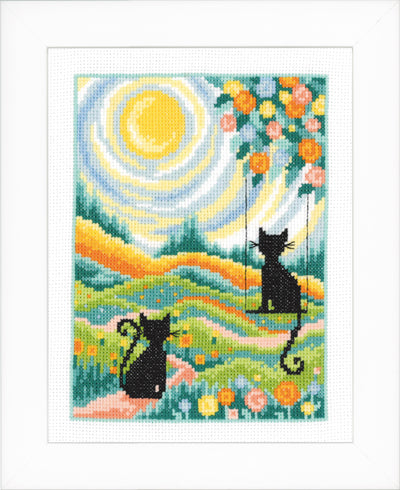Two Cats in the Garden Cross Stitch Kit Vervaco