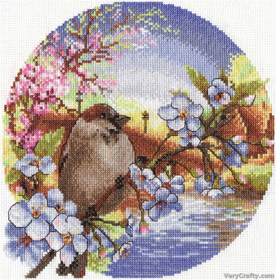 Sunrise Sparrow Cross Stitch Kit ~ PANNA
