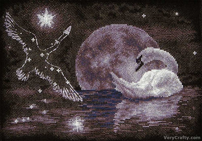 Moonlight Swan Cross Stitch Kit ~ PANNA