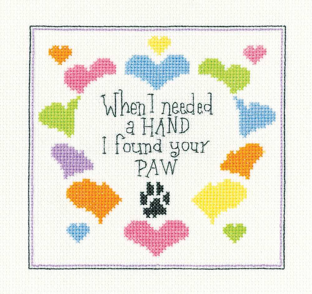 I Found Your Paw Cross Stitch Heritage Crafts SALE