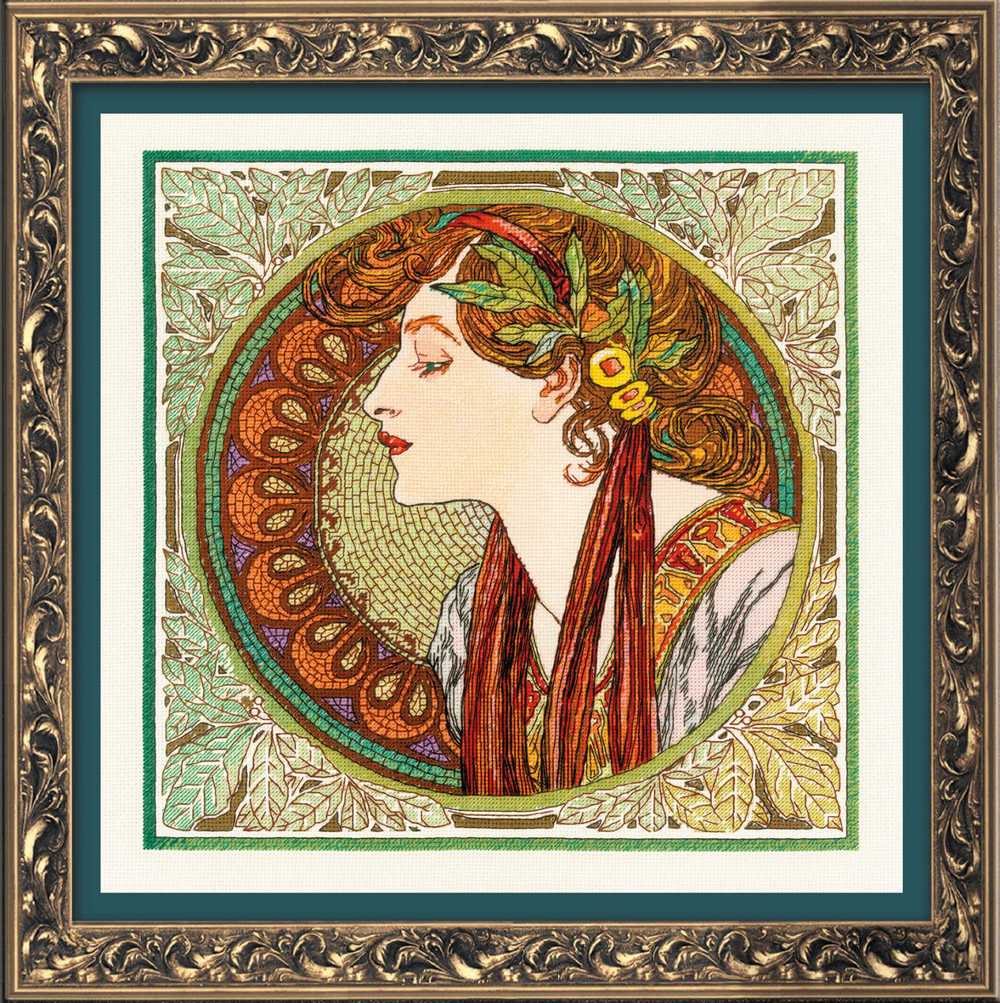 Riolis Cross Stitch Kit - Laurel - Mucha