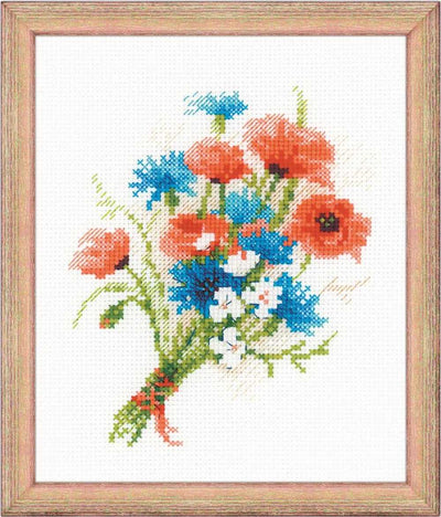 Riolis Cross Stitch Kit - Bouquet with Cornflowers