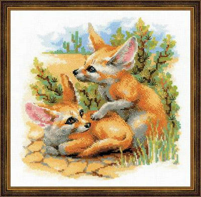 Riolis Cross Stitch Kit - Desert Foxes