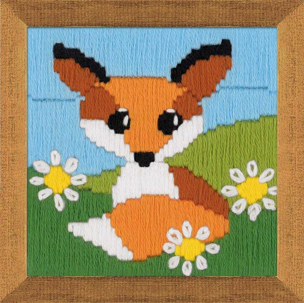 Riolis Long Stitch Kit - Fox in Daisies SALE
