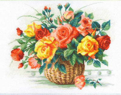 Riolis Cross Stitch Kit - Basket with Roses