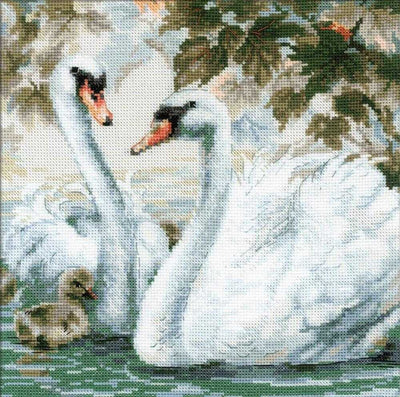 Riolis Cross Stitch Kit - White Swans