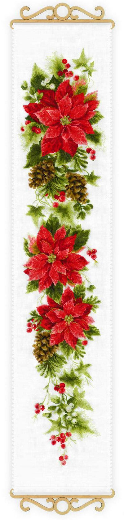 Riolis Cross Stitch Kit - Poinsettia Banner