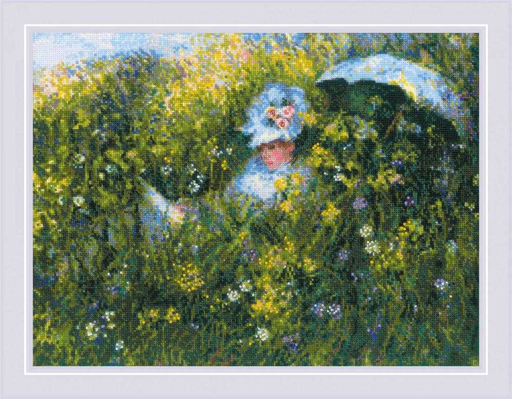 Riolis Cross Stitch Kit - In the Meadow - Monet