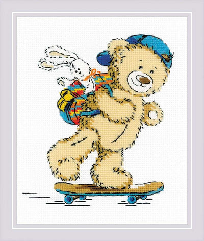 Riolis Cross Stitch Kit - Teddy Bear Holiday