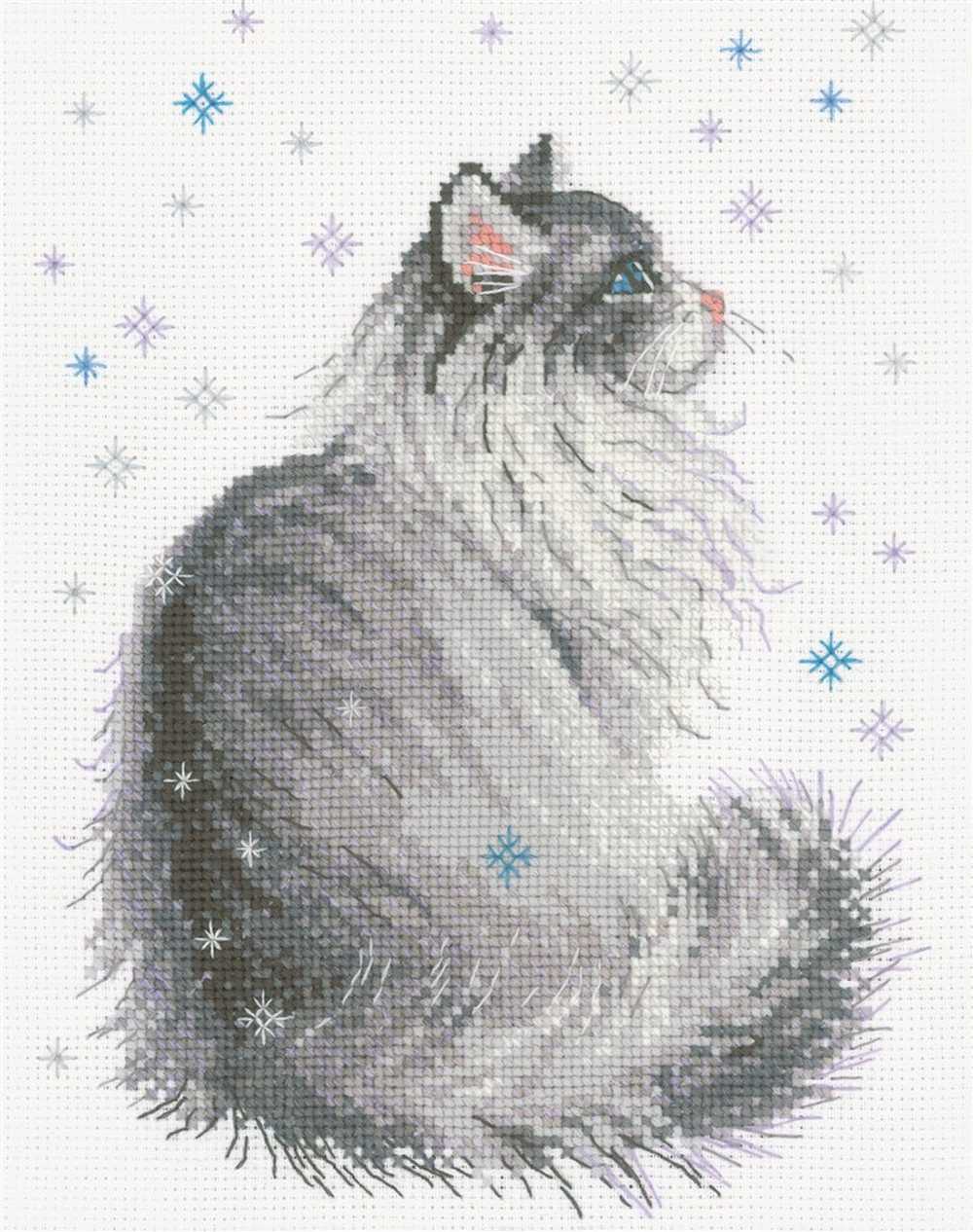 Riolis Cross Stitch Kit - Snowy Meow