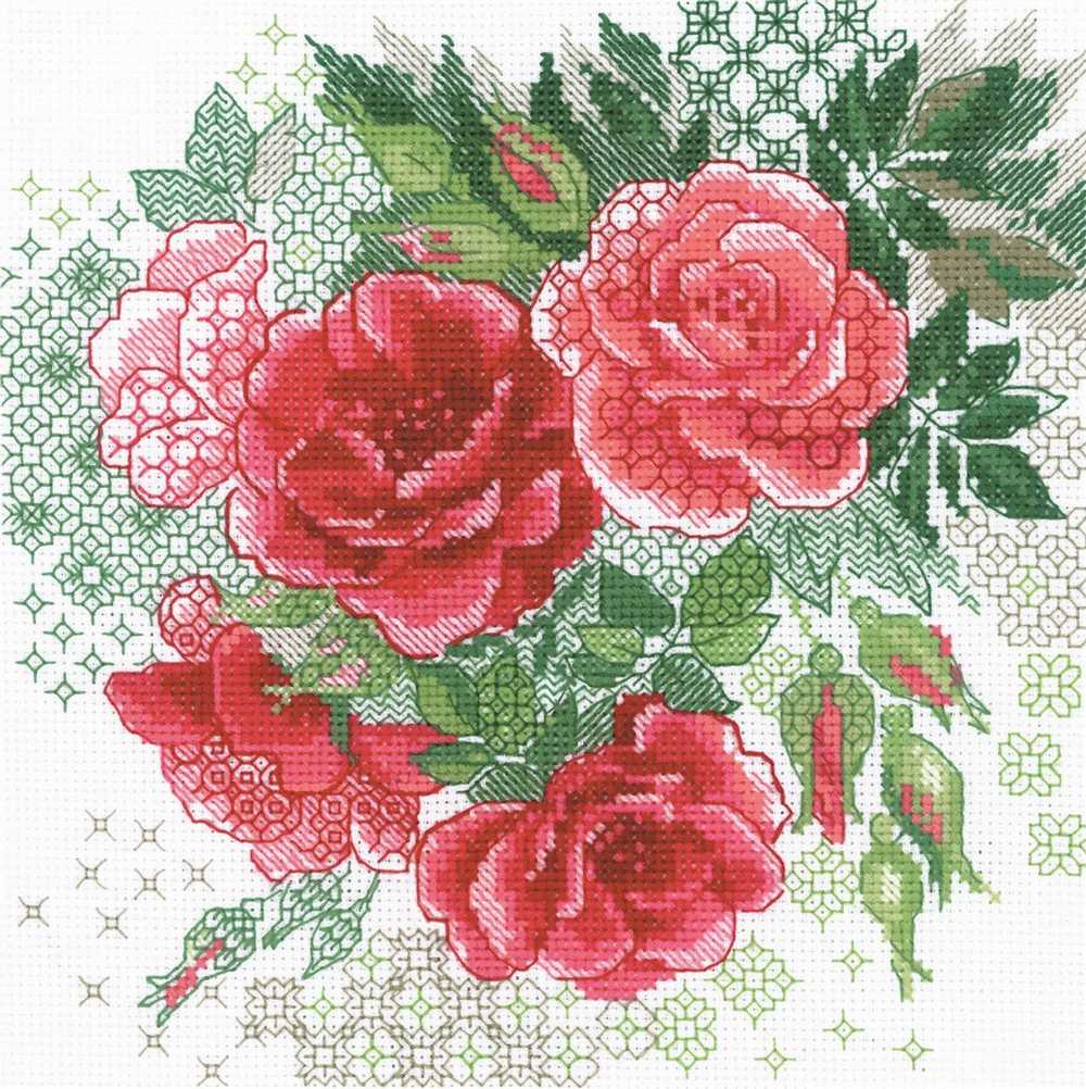 Riolis Cross Stitch/ Blackwork Kit - Red Rosehip SALE