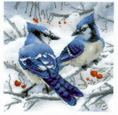 Riolis Cross Stitch Kit - Blue Jays