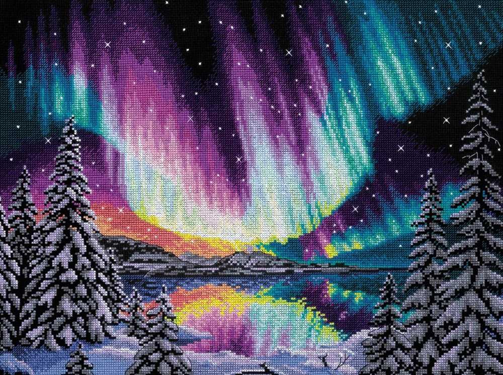 Riolis Cross Stitch Kit - Northern Lights Fairytale Christmas SALE
