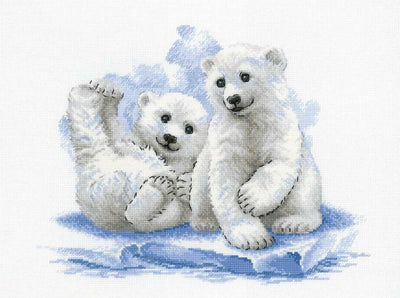 Riolis Cross Stitch Kit - Bear Cubs on Ice