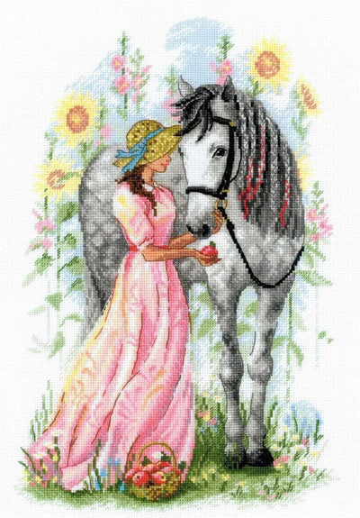Riolis Cross Stitch Kit - Girl with Horse