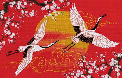 Riolis Cross Stitch Kit - Under Heaven - Cranes