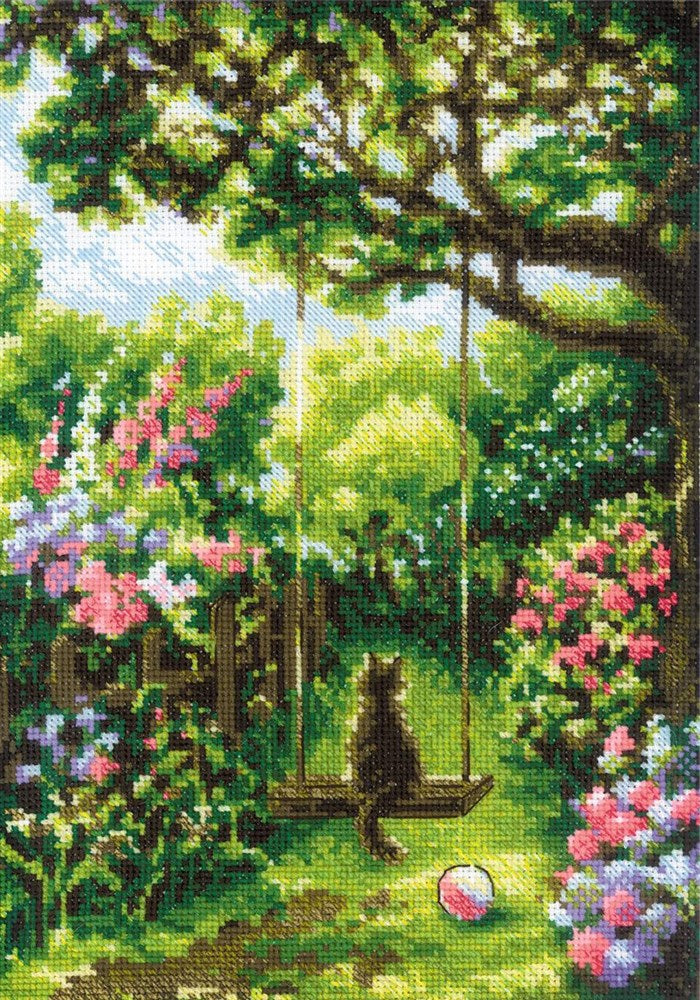 Riolis Cross Stitch Kit - Garden Swing