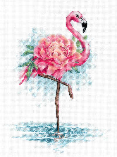 Riolis Cross Stitch Kit - Blooming Flamingo