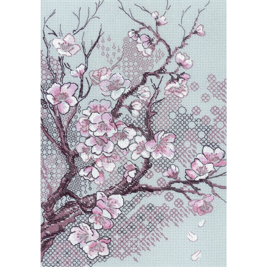 Plum Blossom Blackwork Cross Stitch Kit ~ RIOLIS
