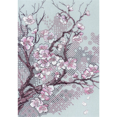 Plum Blossom Blackwork Cross Stitch Kit ~ RIOLIS