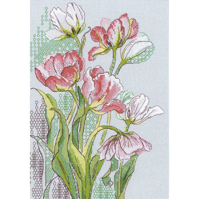 Riolis Blackwork/Cross Stitch Kit - Graceful Tulips