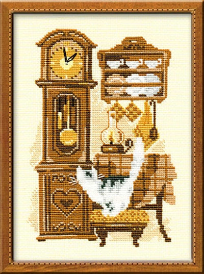 Riolis Cross Stitch Kit - Cat with Clock