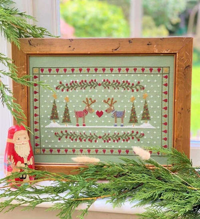 Reindeers in Love Cross Stitch Kit Historical Sampler Co