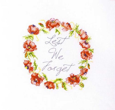Creative World of Crafts Lest We Forget Remembrance Cross Stitch Kit