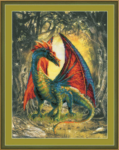 Riolis Embellished Cross Stitch Kit - Forest Dragon
