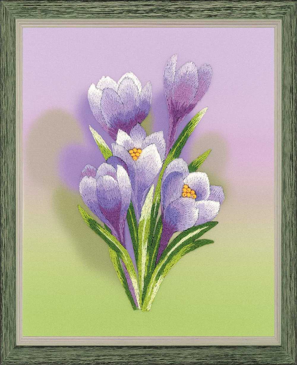 Riolis Freestyle Embroidery Kit - Crocus Satin Stitch