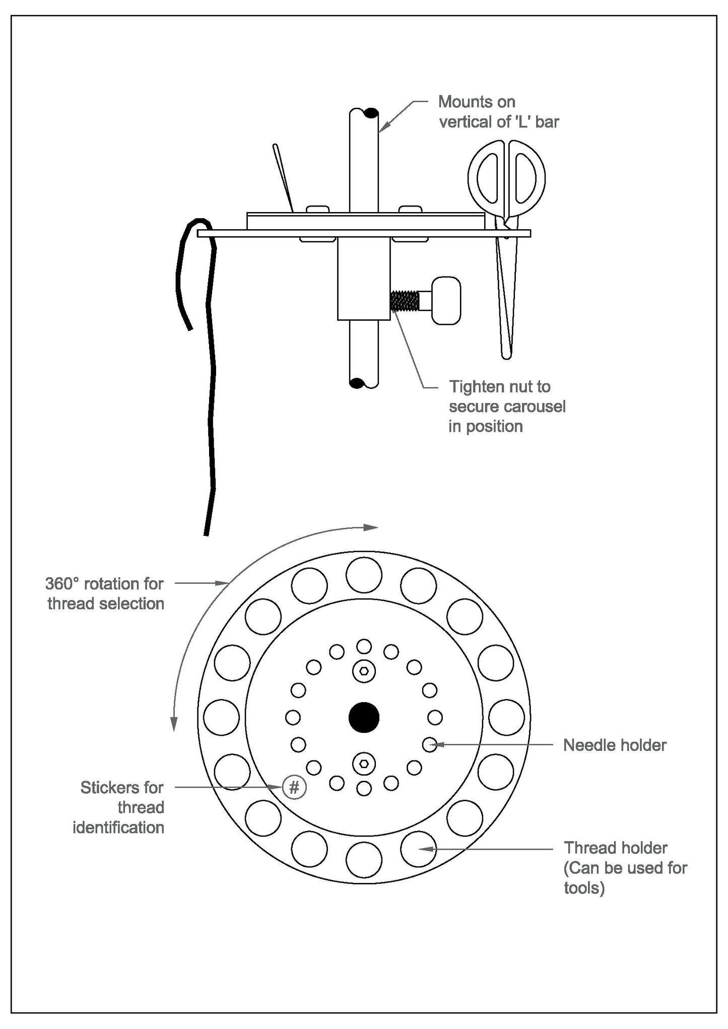 Lowery Workstand Carousel Thread Organiser for SG1 or Coloured Workstand