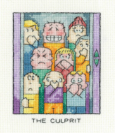 The Culprit Cross Stitch Kit Heritage Crafts