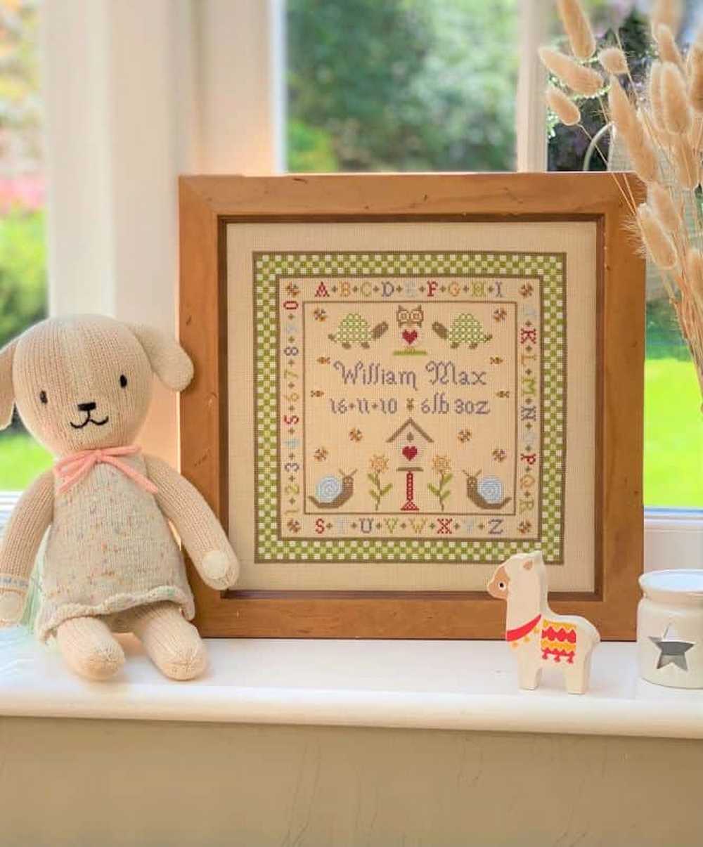 Snail Birth Sampler Cross Stitch Kit Historical Sampler Co