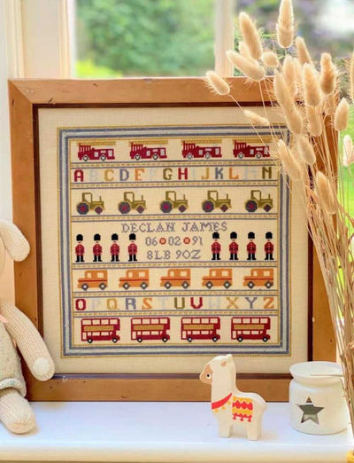 Soldier Soldier Birth Sampler Cross Stitch Kit Historical Sampler Co