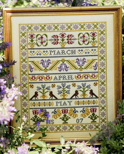 Spring Band Sampler Cross Stitch Kit Historical Sampler Co