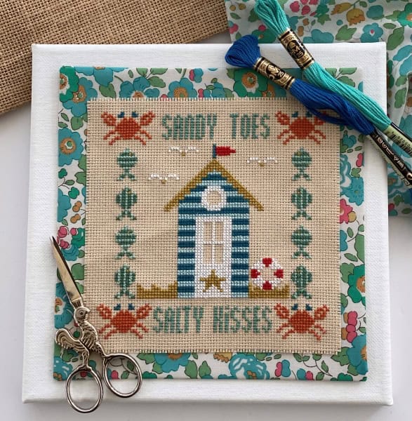 Sandy Toes & Salty Kisses Mini Cross Stitch Kit Historical Sampler Co