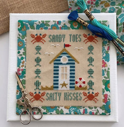 Sandy Toes & Salty Kisses Mini Cross Stitch Kit Historical Sampler Co
