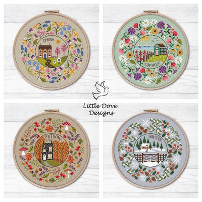 Little Dove Designs Cross Stitch Kit - Seasonal Circle ~ Winter