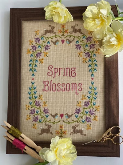 Spring Blossoms Cross Stitch Kit Historical Sampler Co