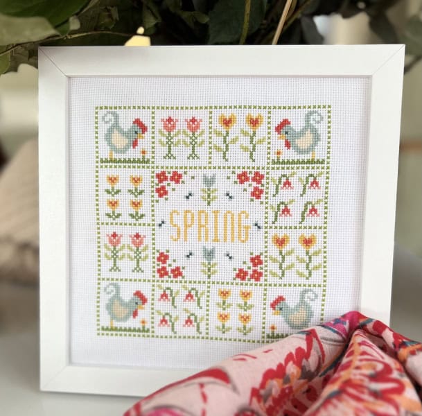 Spring Boxes Cross Stitch Kit Historical Sampler Co
