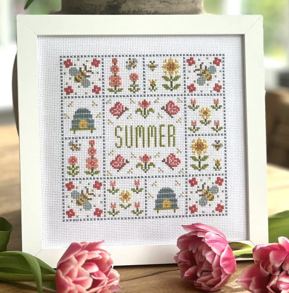 Summer Boxes Cross Stitch Kit Historical Sampler Co