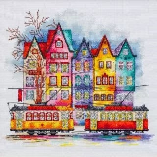 Colours of the Old City Cross Stitch Kit ~ VDV SALE
