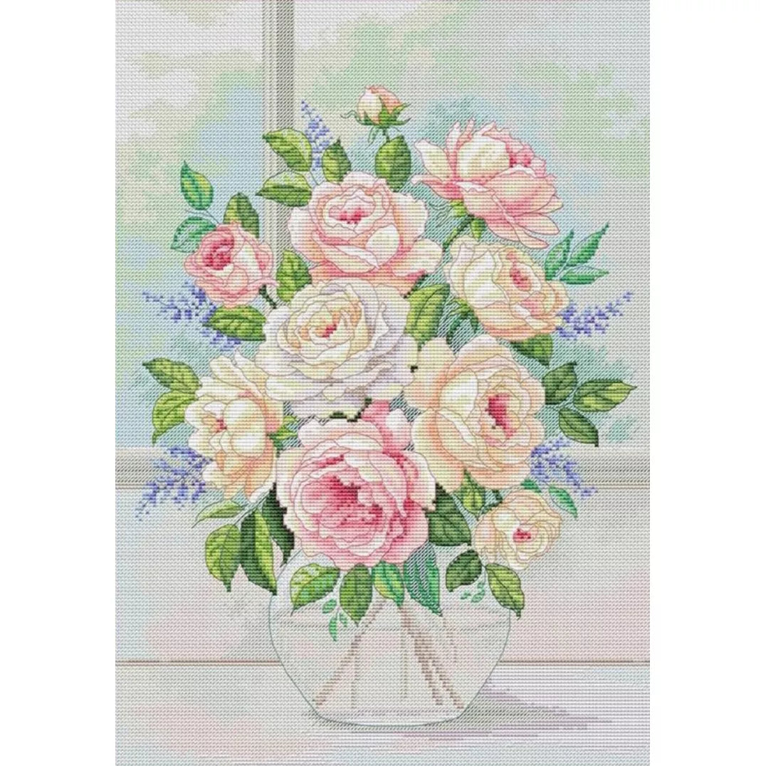 Roses in a Vase Cross Stitch Kit ~ VDV