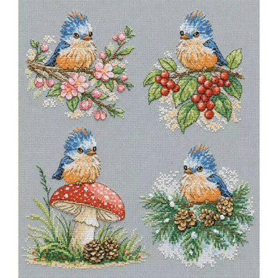 Baby Birds Seasons Cross Stitch Kit ~ VDV