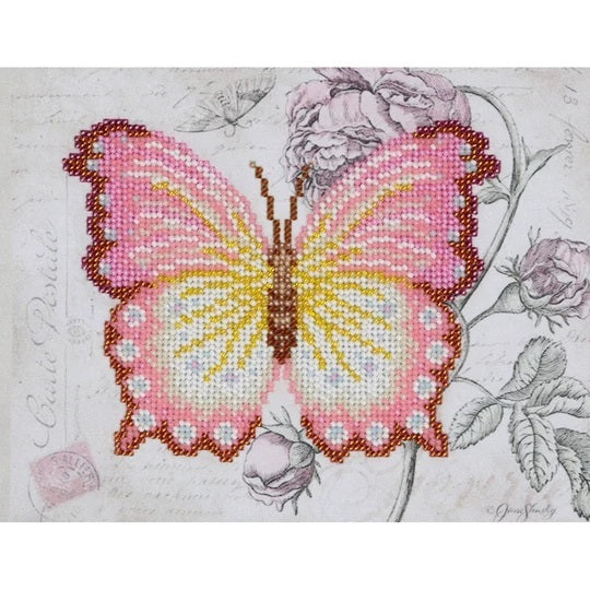 Butterfly Pink Beaded Embroidery Kit ~ VDV