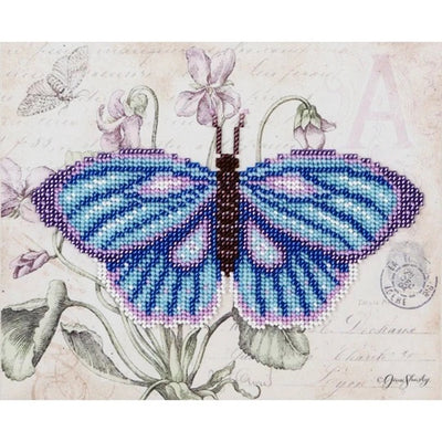 Butterfly Blue Beaded Embroidery Kit ~ VDV